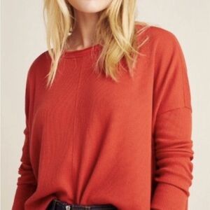 Anthro Waffle Knit Orange Rust Long Sleeve